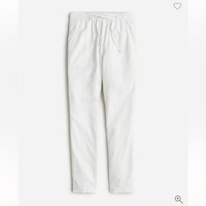 J. Crew New Seaside Pant Linen Blend Straight Leg DrawString Pockets Women Sz L